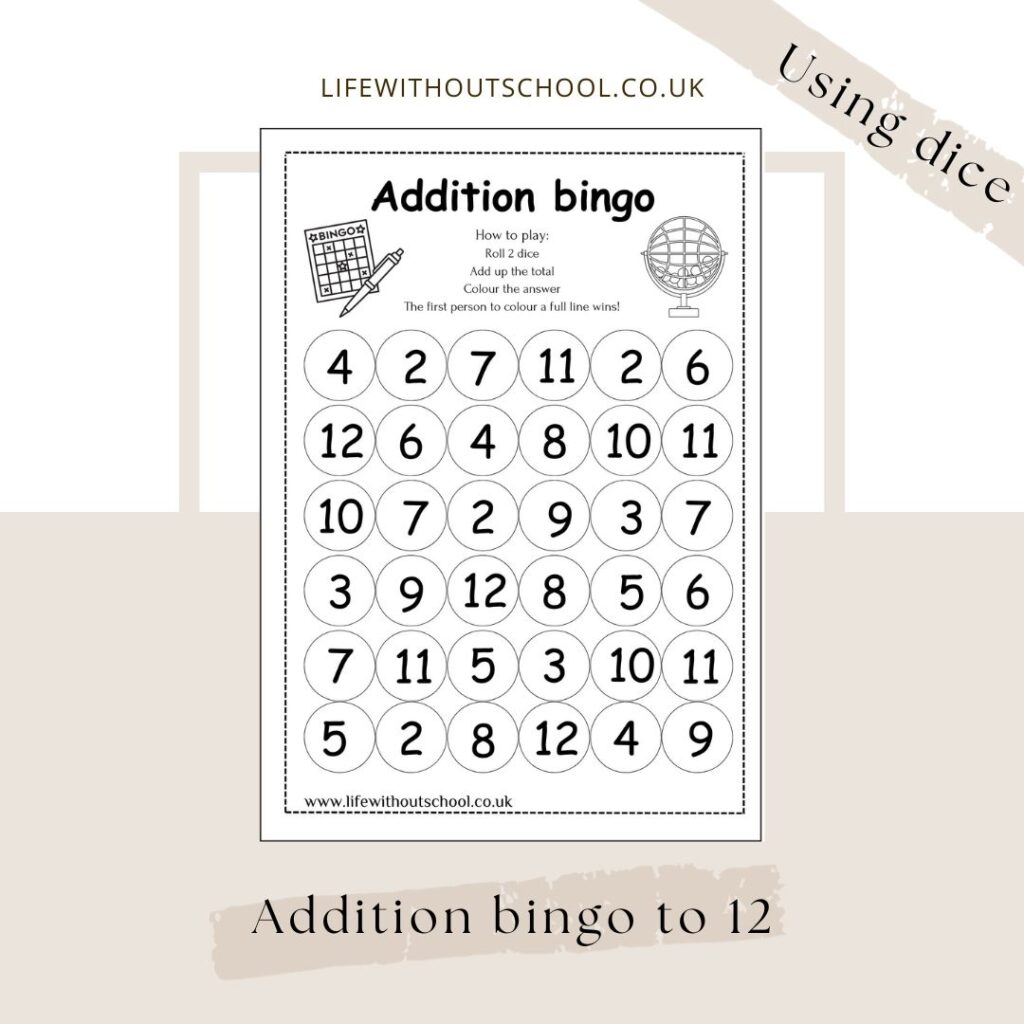 addition to 12 bingo