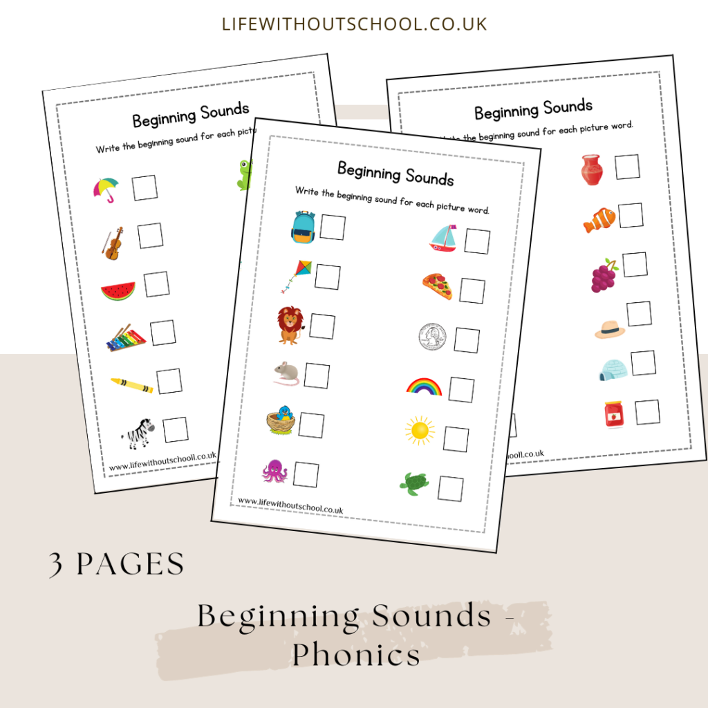 beginning sounds worksheets free