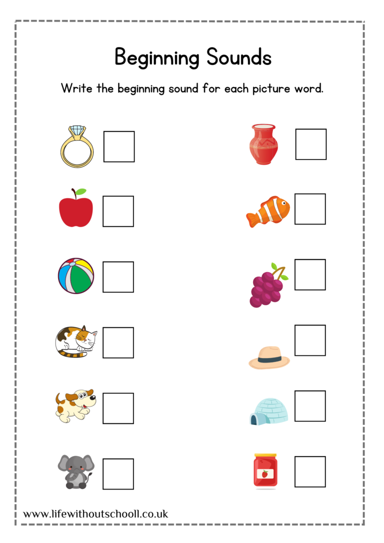 free beginning sounds worksheets.