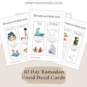 30 day Ramadan Good Deeds Cards