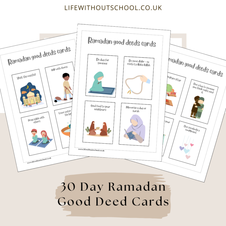30 day Ramadan Good Deeds Cards