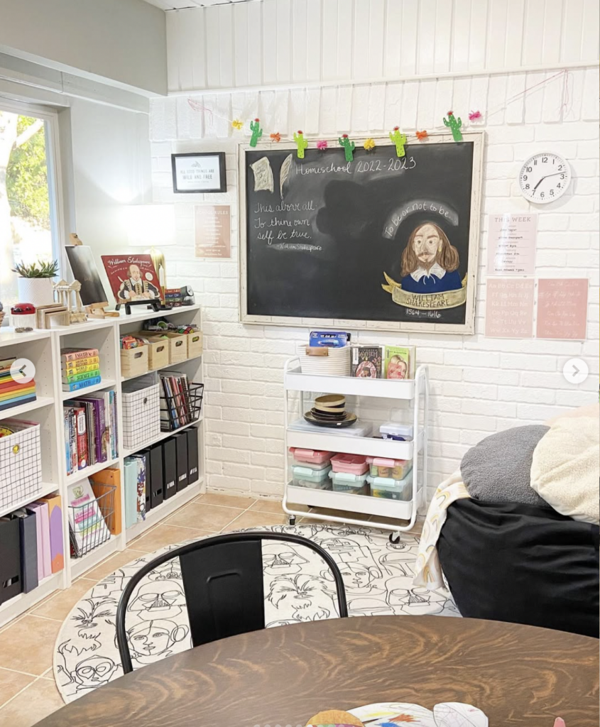 homeschool organisation ideas, large space
