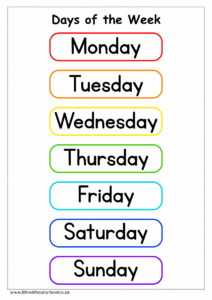 days of the week